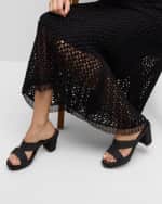 Image 2 of 6: Carrie Forbes Raffia Crisscross Block-Heel Sandals
