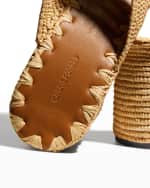 Image 3 of 5: Carrie Forbes Raffia Crisscross Block-Heel Sandals