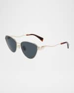 Image 4 of 5: Lanvin Armand Albert Rateau Metal Cat-Eye Sunglasses