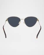 Image 5 of 5: Lanvin Armand Albert Rateau Metal Cat-Eye Sunglasses