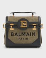 Image 1 of 6: Balmain BBuzz 23 Logo Canvas Satchel Bag
