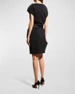 Image 3 of 5: Emporio Armani Zip-Neck Milano Jersey Midi Dress