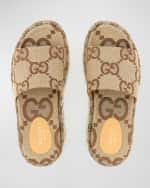 Image 4 of 4: Gucci Angelina GG Canvas Flatform Slide Sandals