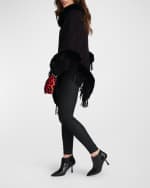 Image 2 of 2: Pia Rossini Angela Knit Poncho w/ Faux Fur-Trim