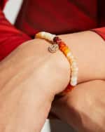 Image 2 of 4: Sydney Evan 6mm Fire Opal Bracelet with Diamond Smiley Charm