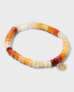 Image 4 of 4: Sydney Evan 6mm Fire Opal Bracelet with Diamond Smiley Charm