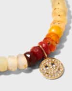 Image 3 of 4: Sydney Evan 6mm Fire Opal Bracelet with Diamond Smiley Charm