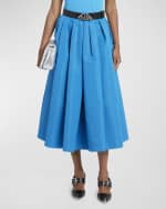 Image 2 of 6: Alexander McQueen Pleated Polyfaille Circle Midi Skirt
