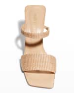 Image 5 of 5: Cult Gaia Rene Woven Cantilevered Heel Sandals