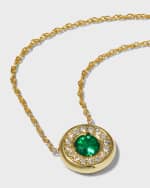 Image 4 of 4: Roberto Coin Yellow Gold Emerald Pendant Necklace with Diamond Halo