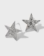 Image 1 of 4: Roberto Coin 18K White Gold Diamond Star Earrings