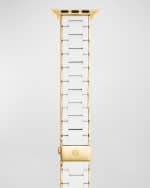 Image 1 of 5: MICHELE Apple Watch 3-Link Bracelet Strap in White Silicone