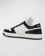 Image 3 of 6: Prada Bicolor Leather Low-Top Court Sneakers