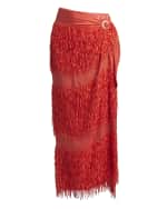 Image 1 of 6: Giorgio Armani Fringe Sarong Maxi Skirt
