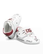 Image 3 of 5: Dolce&Gabbana Kid's Prewalker DG Graffiti Logo Sneakers, Newborn-9M