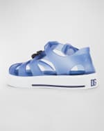 Image 3 of 6: Dolce&Gabbana Boy's Logo Caged Jelly Sandals, Baby/Toddler/Kids