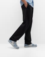 Image 2 of 6: Prada Men's Downtown Logo Leather Low-Top Sneakers