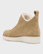 Image 3 of 6: Gabriela Hearst Harry Suede Shearling Boots