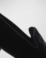 Image 3 of 5: John Galliano Paris Men's Logo Velvet Loafers