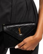 Image 5 of 5: Saint Laurent Gaby Mini Flap YSL Shoulder Bag in Quilted Smooth Leather