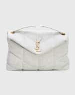 Image 1 of 5: Saint Laurent Lou Puffer Medium YSL Shoulder Bag in Quilted Jersey