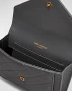 Image 4 of 4: Saint Laurent Gaby Small YSL Flap Envelope Wallet in Quilted Smooth Leather