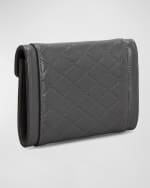 Image 3 of 4: Saint Laurent Gaby Small YSL Flap Envelope Wallet in Quilted Smooth Leather
