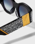 Image 3 of 5: Anna-Karin Karlsson Lucky Goes to Vegas Crystals & Acetate Cat-Eye Sunglasses
