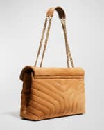 Image 3 of 5: Saint Laurent Loulou Medium YSL Shoulder Bag in Quilted Suede