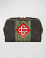 Image 1 of 3: CASABLANCA Men's Monogram Leather Crossbody Bag