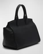 Image 4 of 5: Ferragamo The Studio Leather Top-Handle Satchel Bag