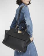 Image 3 of 5: Ferragamo The Studio Leather Top-Handle Satchel Bag