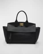 Image 1 of 5: Ferragamo The Studio Leather Top-Handle Satchel Bag