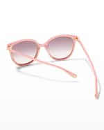 Image 2 of 5: Gucci Round Marble Acetate Sunglasses
