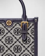 Image 3 of 6: Tory Burch Mini T Monogram Jacquard North-South Tote Bag