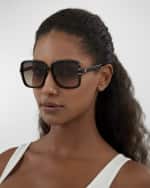Image 2 of 2: Gucci Oversized Square Injection Plastic Sunglasses
