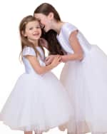 Image 5 of 5: White Label by Zoe Girl's Elizabeth Satin Bow Tulle Dress, Size 2-12