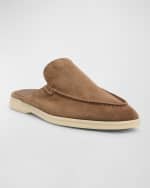 Image 5 of 6: Loro Piana Men's Suede Mule Loafers