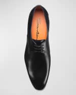 Image 5 of 5: Santoni Men's Shiny Leather Dress Oxfords