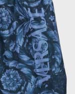 Image 3 of 3: Versace Boy's Allover Medusa Swim Trunks, Size 9-36M