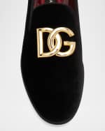 Image 4 of 6: Dolce&Gabbana Men's Logo Velvet Dress Loafers