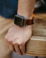 Image 3 of 5: Bluebonnet Italian Leather Apple Watch Band - 42,44,45mm