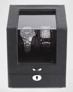Image 1 of 3: ROYCE New York Personalized Leather Double Watch Winder