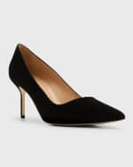 Image 5 of 6: Manolo Blahnik BB 70mm Suede Stiletto Pumps