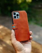 Image 1 of 5: Bluebonnet iPhone 13 Pro Max Leather Folio Case