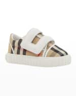 Image 4 of 5: Burberry Kid's Mark Vintage Check Canvas Sneakers, Baby