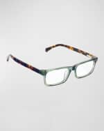 Image 1 of 3: Eyebobs Number Cruncher Rectangle Acetate Reader Glasses