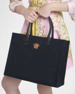 Image 2 of 6: Versace La Medusa Logo Canvas Tote Bag