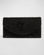 Image 1 of 6: Christian Louboutin Loubi54 Small Wallet on Chain in Strass