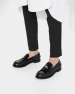 Image 2 of 5: Miu Miu Leather Penny Loafers